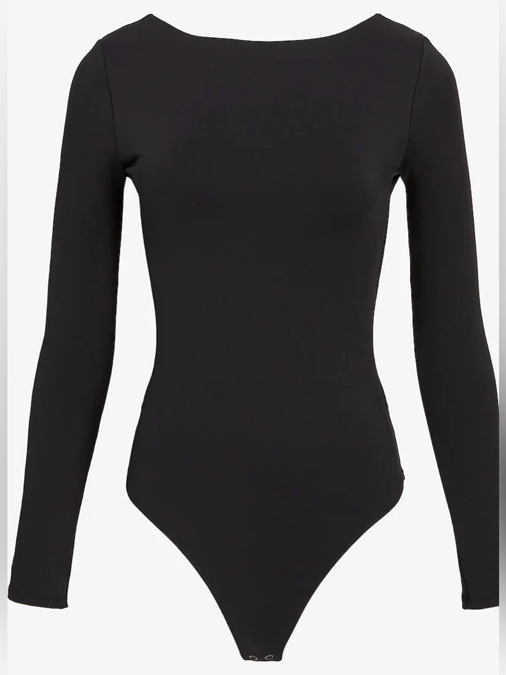 Express Body Contour High Compression Black Long-Sleeve Scoop Back Bodysuit(L)